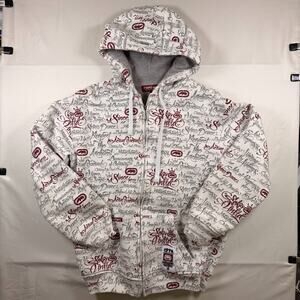 Vintage Ecko Unltd Hoodie Men Size Small Graffiti All Over Print White Y2K